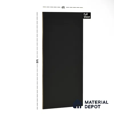 Black Solid Colors Look 9535 SZM 8 ft x 4 ft Matte Finish Decorative Laminate - 1 mm | Suitable for Living Room, Kitchen, Office