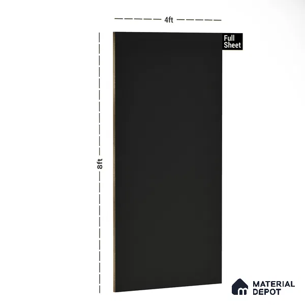 Black Solid Colors Look 9535 SZM 8 ft x 4 ft Matte Finish Decorative Laminate - 1 mm | Suitable for Living Room, Kitchen, Office