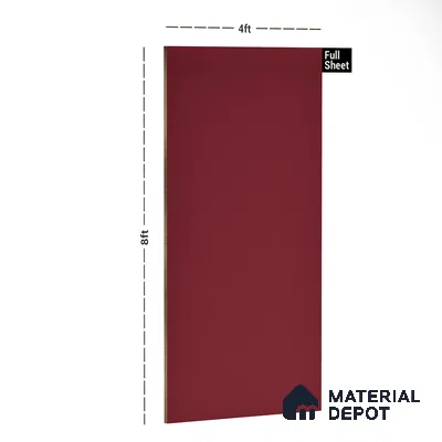 Red Textured Solid Look SPG 6 8 ft x 4 ft Texture Finish Decorative Laminate - 1 mm | Suitable for TV Unit, Wardrobe, Kitchen Cabinets