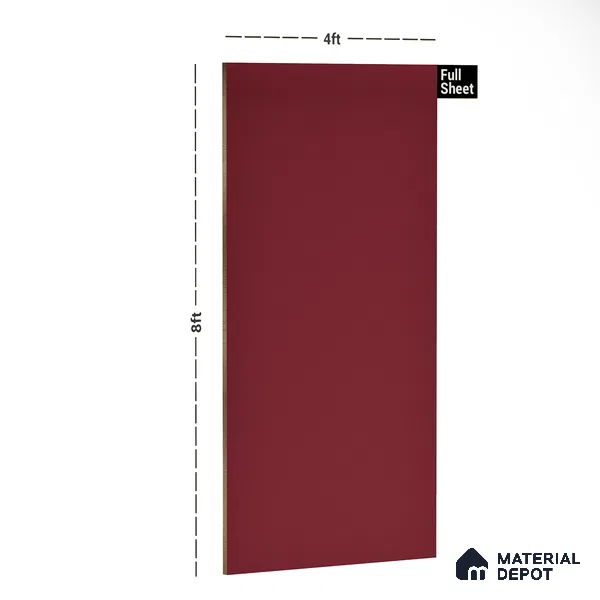 Red Textured Solid Look SPG 6 8 ft x 4 ft Texture Finish Decorative Laminate - 1 mm | Suitable for TV Unit, Wardrobe, Kitchen Cabinets