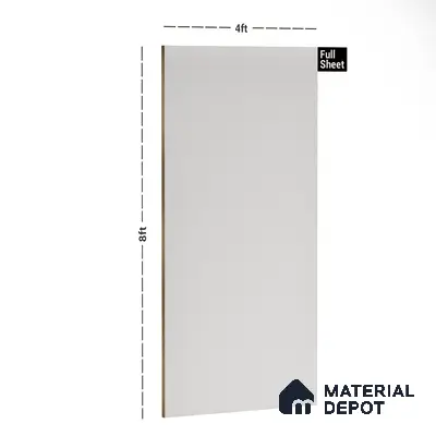 White Textured Solid Look 9357 SED 8 ft x 4 ft Texture Finish Decorative Laminate - 1 mm | Suitable for TV Unit, Wardrobe, Kitchen Cabinets