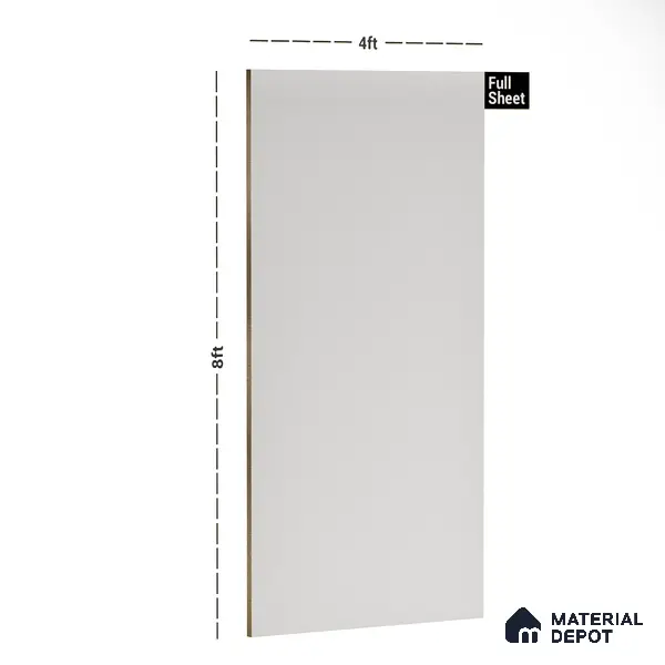White Textured Solid Look 9357 SED 8 ft x 4 ft Texture Finish Decorative Laminate - 1 mm | Suitable for TV Unit, Wardrobe, Kitchen Cabinets