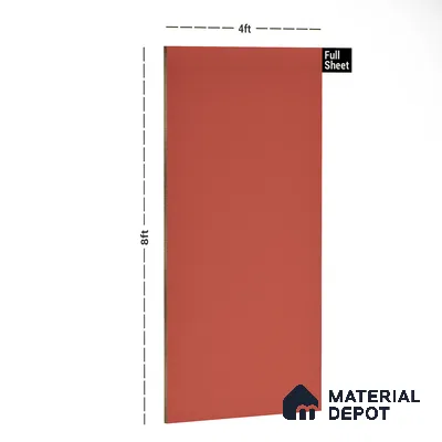Red Textured Solid Look 9561 SED 8 ft x 4 ft Texture Finish Decorative Laminate - 1 mm | Suitable for TV Unit, Wardrobe, Kitchen Cabinets