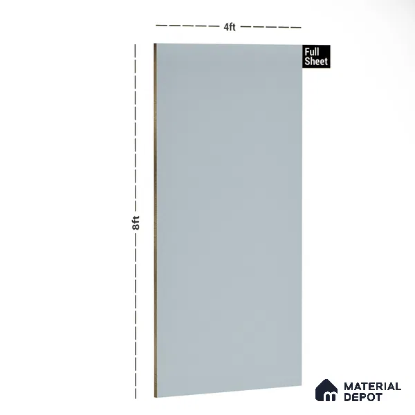 Blue Solid Colors look 2B4705 A 155 Sky Fog 8 ft x 4 ft Matte Finish Decorative Laminate - 1 mm | Suitable for Living Room, Kitchen, Office | Matching Edgeband 1047 from Square 1