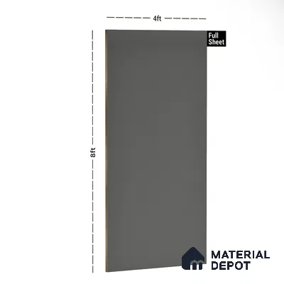 Grey Solid Colors Look LM 10863 8 ft x 4 ft Glossy Finish Decorative Laminate - 1 mm | Suitable for Living Room, Kitchen, Office