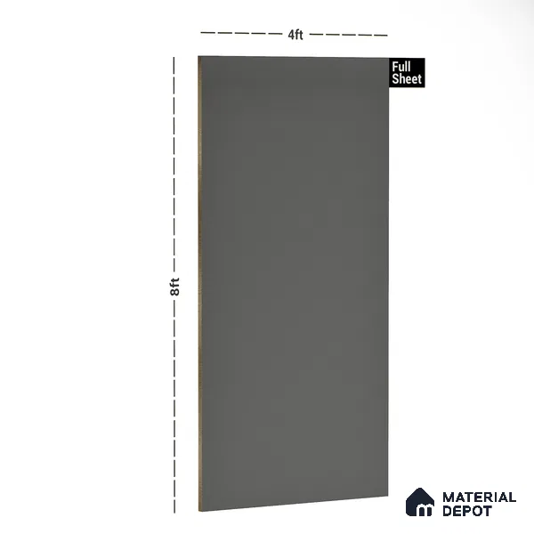 Grey Solid Colors Look LM 10863 8 ft x 4 ft Glossy Finish Decorative Laminate - 1 mm | Suitable for Living Room, Kitchen, Office