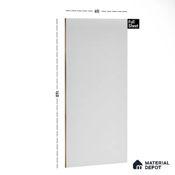 Pure White Solid Colors Look LM 10978 8 ft x 4 ft Suede Finish Decorative Laminate - 1 mm | Suitable for Living Room, Kitchen, Office