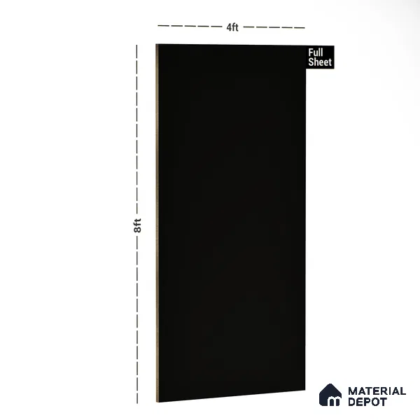 Charcoal Black Solid Colors Look LM 10989 8 ft x 4 ft Suede Finish Decorative Laminate - 1 mm | Suitable for Living Room, Kitchen, Office