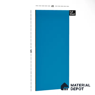 Danube Blue Solid Colors Look LM 10992 8 ft x 4 ft Suede Finish Decorative Laminate - 1 mm | Suitable for Living Room, Kitchen, Office