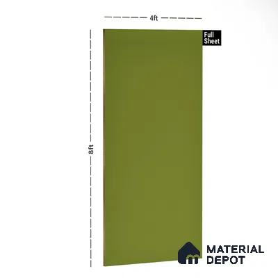 Olive Green Solid Colors Look LM 10993 8 ft x 4 ft Suede Finish Decorative Laminate - 1 mm | Suitable for Living Room, Kitchen, Office