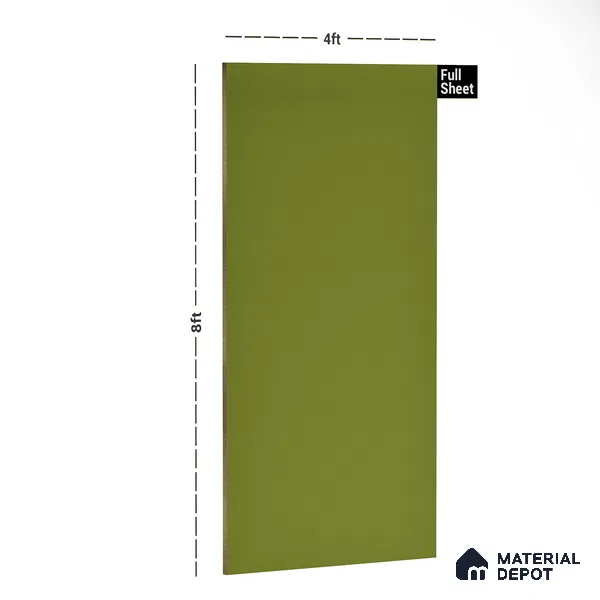 Olive Green Solid Colors Look LM 10993 8 ft x 4 ft Suede Finish Decorative Laminate - 1 mm | Suitable for Living Room, Kitchen, Office