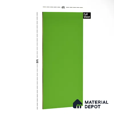 Bright Green Solid Colors Look LM 10994 8 ft x 4 ft Suede Finish Decorative Laminate - 1 mm | Suitable for Living Room, Kitchen, Office