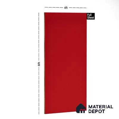 Vivid Red Solid Colors Look LM 10996 8 ft x 4 ft Suede Finish Decorative Laminate - 1 mm | Suitable for Living Room, Kitchen, Office