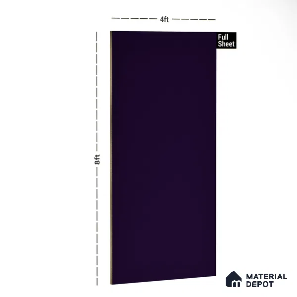 Deep Violet Solid Colors Look LM 10999 8 ft x 4 ft Suede Finish Decorative Laminate - 1 mm | Suitable for Living Room, Kitchen, Office