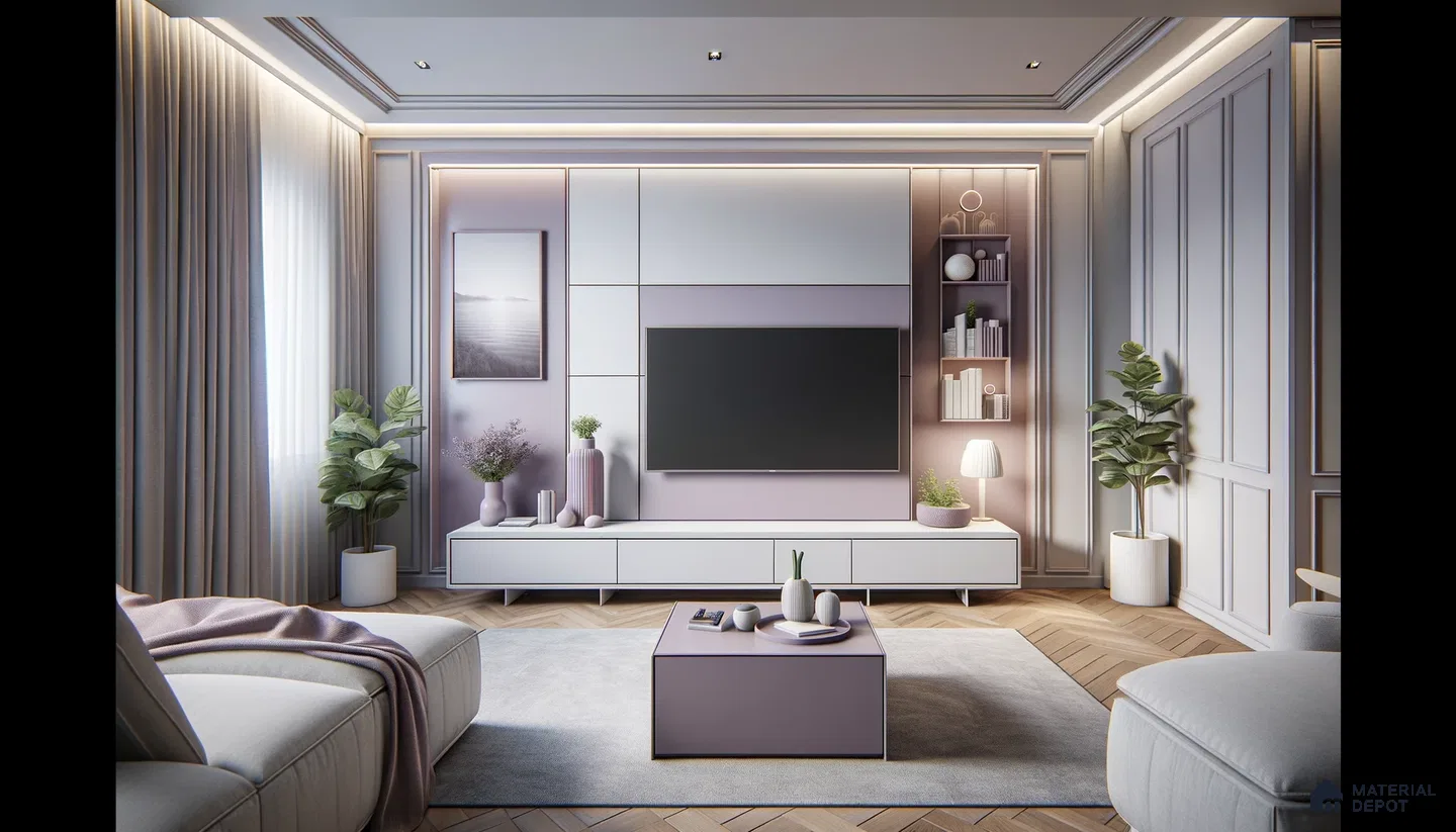 Lavender Hue Infusion in a Luxuriously Modern Living Space | Material Depot