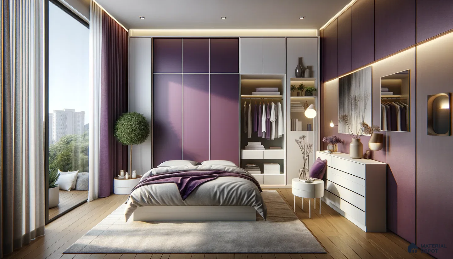 Lavender Luxe Meets Sleek Modernity in a Chic Bedroom Design | Material Depot