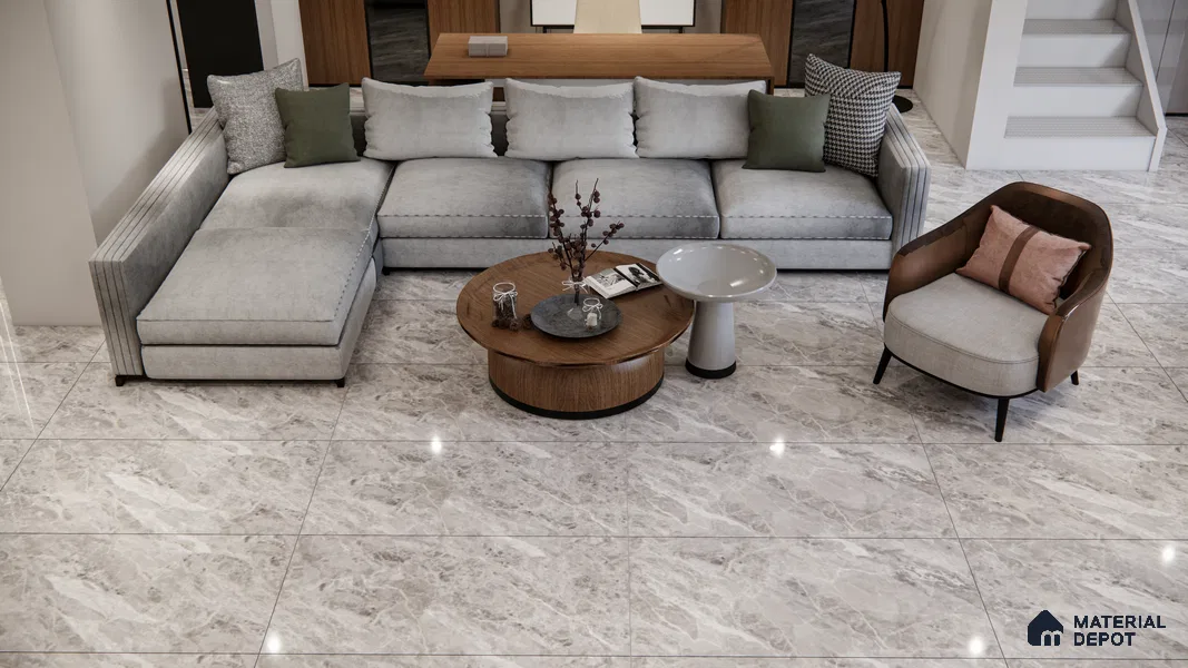Budget Friendly Endless Wall & Floor Tile Value for Money TL 05958 Terravia Etavon 4 ft x 2 ft - Vitrified Endless Glossy Finish - 8.5 mm | 4 Random Designs | Suitable for Living Room, Bedroom & Bathroom
