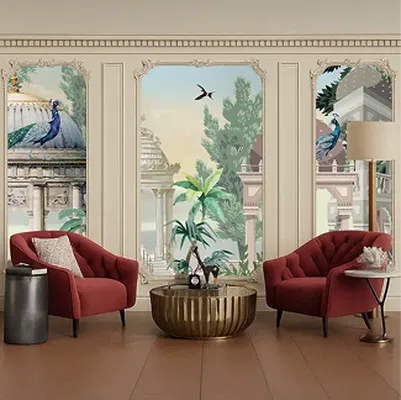 Closeup application image of Living Room Wallpapers
