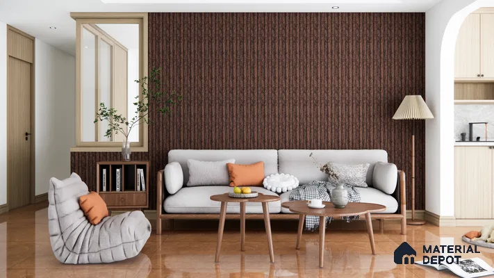 Marble Wall & Floor Tile TL 05143 Marblis Cedar Stone 4 ft x 2 ft Vitrified  Glossy Finish - 9 mm (Random 4) | Suitable for Living Room, Bedroom & Bathroom