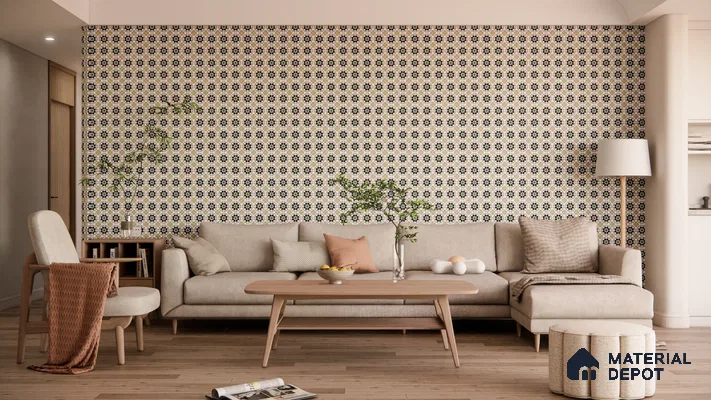 Subway Wooden Wall & Floor Tile TL 05233 I Edge Craft Thunder Taupe Square Edge 20 x 4 inch Vitrified Matte Finish - 8 mm | Random Design | Suitable for Accent / Feature Walls, Bathroom, Kitchen Wall & Backsplashes
