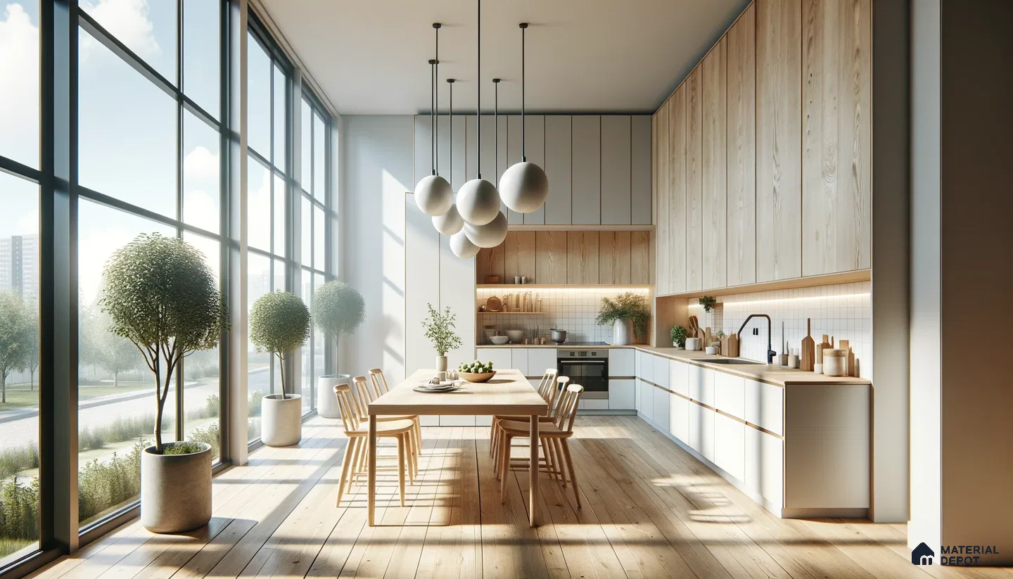 Luminous Urban Oasis: Expansive Windows Meet Scandinavian Design Elegance | Material Depot