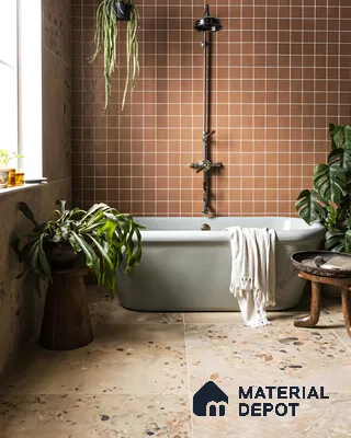 Luxurious Bathroom Retreat with Earthy Tones | Material Depot