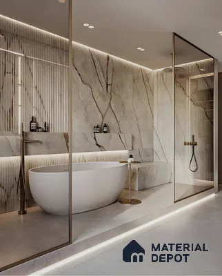 Luxurious Bathroom with Marble Accents | Material Depot