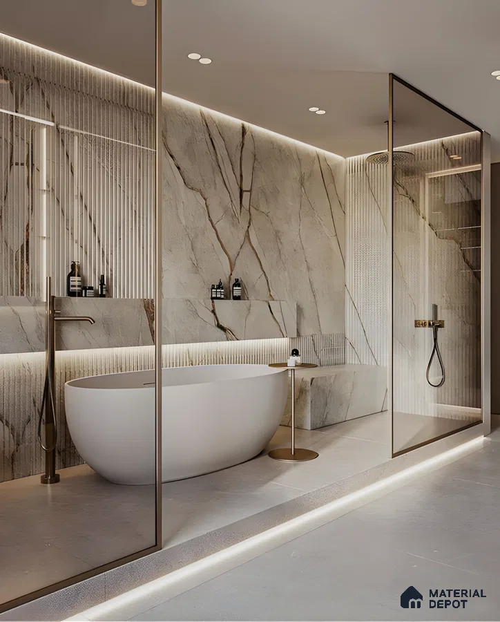 Luxurious Bathroom with Marble Accents | Material Depot