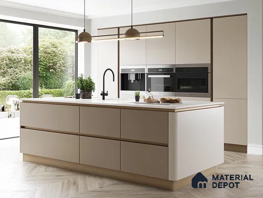 Luxurious Beige Kitchen with Modern Aesthetic | Material Depot