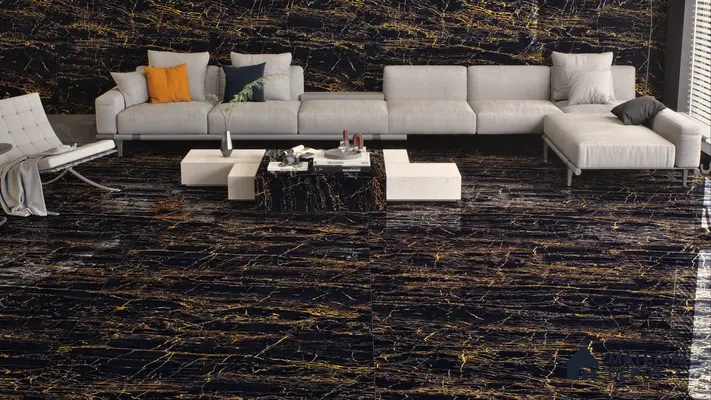 Marble Wall & Floor Tile TL 05153 Marblis Onyx Whisper 4 ft x 2 ft Vitrified  High Gloss Finish - 9 mm (Random 6) | Suitable for Living Room, Bedroom & Bathroom