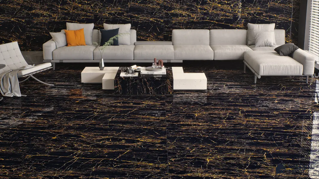 Marble Wall & Floor Tile TL 05153 Marblis Onyx Whisper 4 ft x 2 ft Vitrified  High Gloss Finish - 9 mm (Random 6) | Suitable for Living Room, Bedroom & Bathroom
