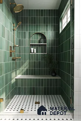 Luxurious Green Vertical Tiles with Elegant in a Modern | Material Depot