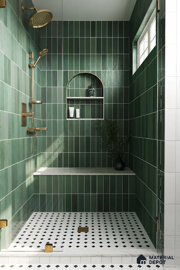 Luxurious Green Vertical Tiles with Elegant in a Modern | Material Depot