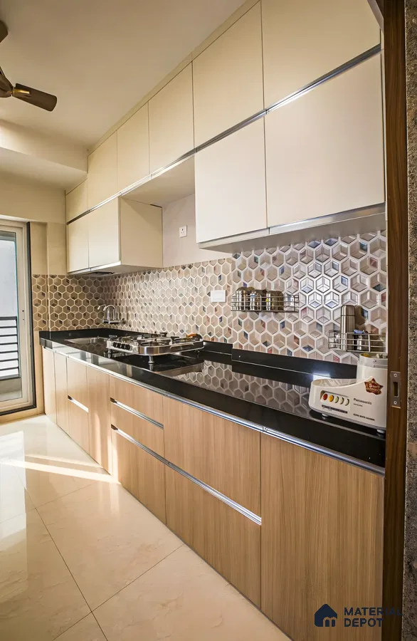 Luxurious Kitchen With Hexagonal Tiles | Material Depot