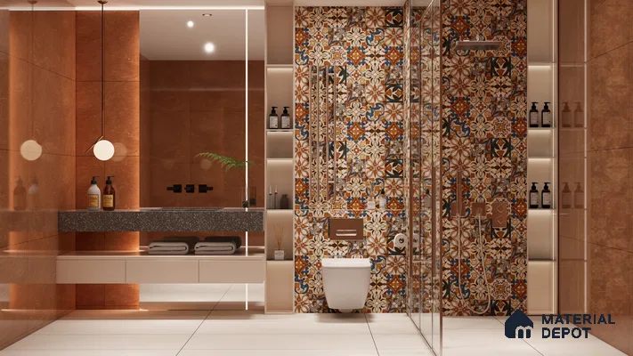 Cement Floor & Wall Tile TL 05516 Prestige Regal Almond 2 ft x 4 ft Vitrified Matte Finish - 9 mm | 3 Random Design | Suitable for Living Room, Bedroom, Bathroom