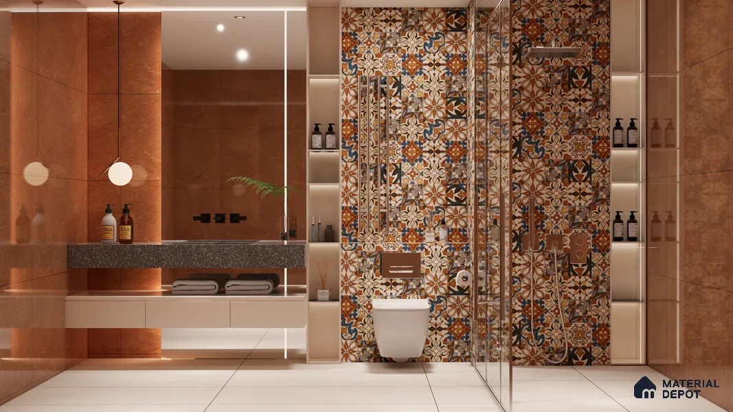 Cement Floor & Wall Tile TL 05516 Prestige Regal Almond 2 ft x 4 ft Vitrified Matte Finish - 9 mm | 3 Random Design | Suitable for Living Room, Bedroom, Bathroom