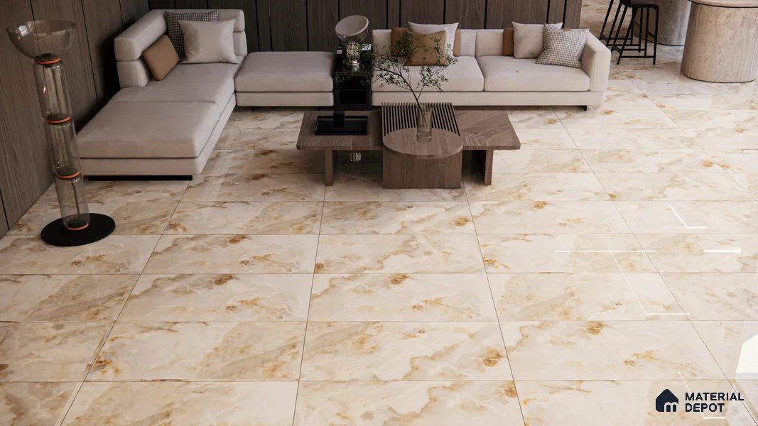 Budget Friendly Endless Wall & Floor Tile Value for Money TL 05938 Terravia Aurix Onyx 4 ft x 2 ft - Vitrified Endless Glossy Finish - 8.5 mm | 7 Random Designs | Suitable for Living Room, Bedroom & Bathroom