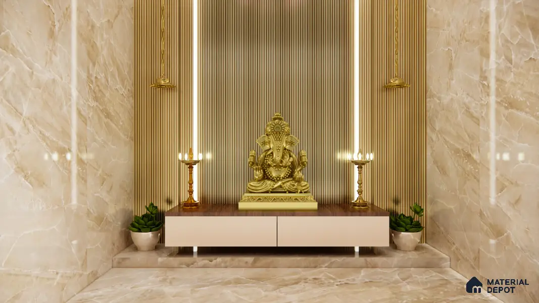 Brown Marble Floor & Wall Tile TL 06708 Gravier Serene Beige 2 ft x 4 ft Vitrified Glossy Finish - 9 mm | 8 Random Design | Suitable for Living Room, Bedroom, Bathroom