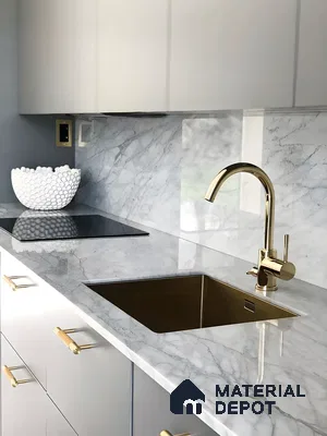 Luxurious Marble And Gold Kitchen | Material Depot