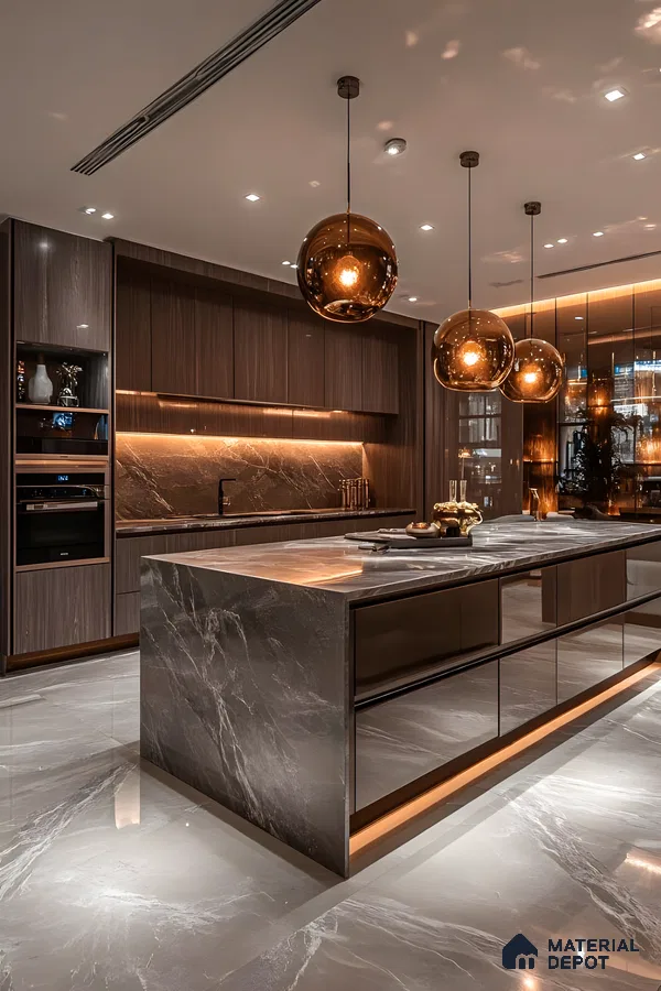 Luxurious Modern Kitchen with Dark Accents | Material Depot