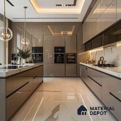 Luxurious Modern Kitchen with Marble Accents | Material Depot