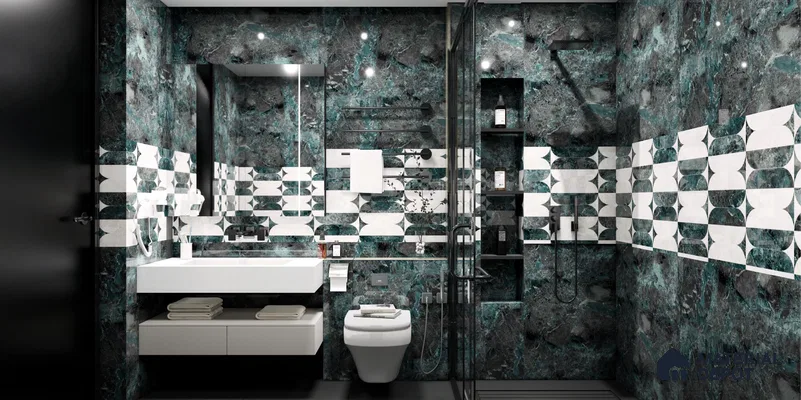 Highlighter Wall Tile TL 05534 B Lustro Bianco Decor 2 ft x 4 ft Vitrified Glossy Finish - 9 mm | Suitable For Bathroom, Accent/Feature Wall, Dining Area