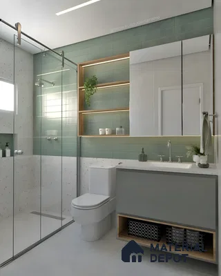 Luxury Bathroom Design with Marble Shower and Floating Vanity Prestige Park Grove Whitefield | Material Depot