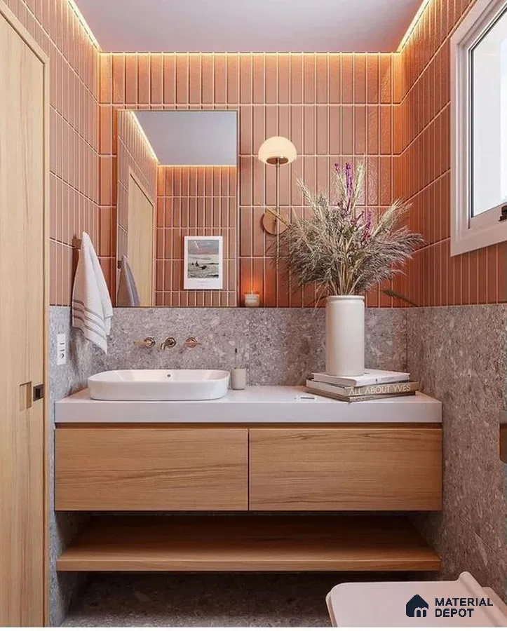 Luxury Bedroom With Modern Panels And Wooden Floor Tiles | Material Depot