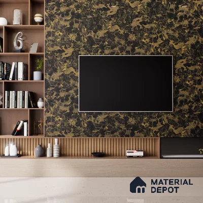 Brown Marble Look LM 01285 8 ft x 4 ft High Gloss Finish Decorative Laminate - 1 mm | Suitable for TV Unit, Wardrobe, Kitchen Cabinets