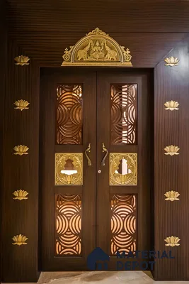 Majestic Wooden Doors with Traditional Carvings | Material Depot