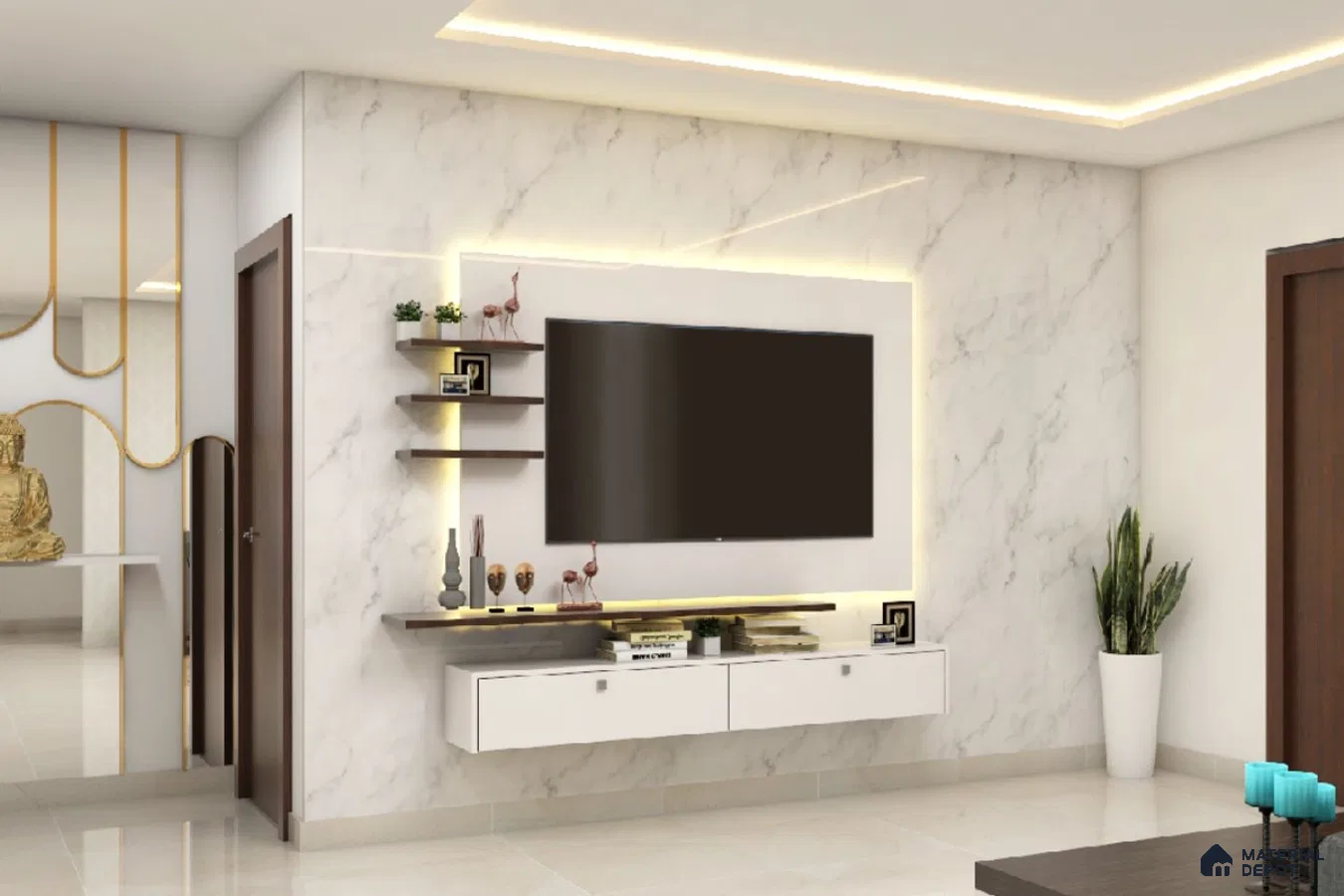 Modern Marble Wall Unit