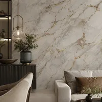 Marble wallpaper installed in the Living Room