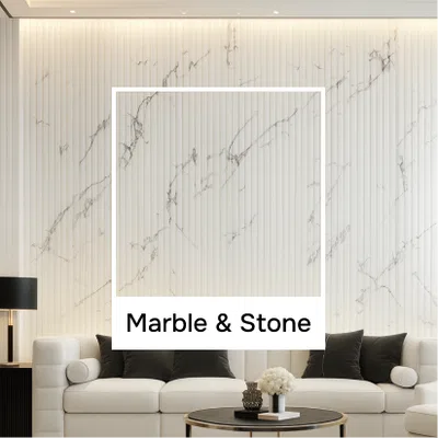 Closeup application image of Marble & Stone Look Panels