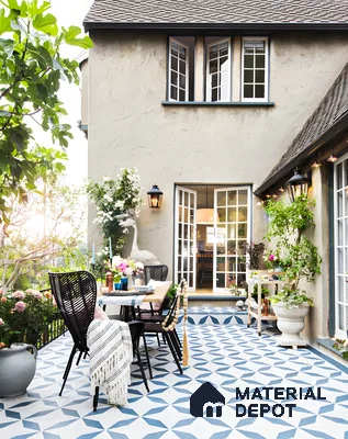 Mediterranean-Inspired Patio with Patterned Tiles | Material Depot
